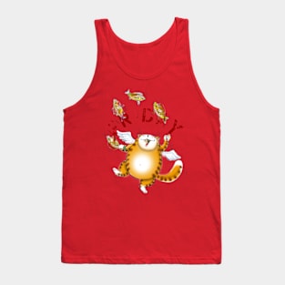 Friday Happy Angel Cat With Fish Meal Tank Top